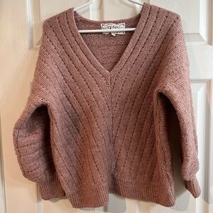 Pink Martini vneck loose fit sweater size S